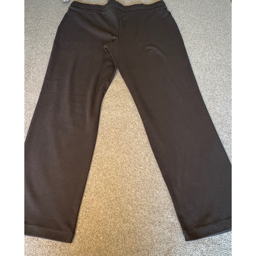 Chaps Womens XL Black Lounge Pants Lot of 2 NWT Wide Leg Drawstring Knit Cotton - Picture 3 of 7